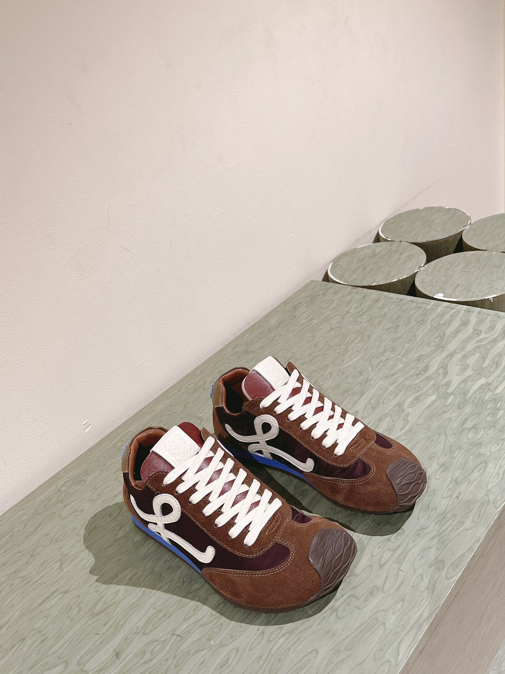 Loewe 2025 Ballet Runner 2.0 Sneaker Brown White Suede 556040