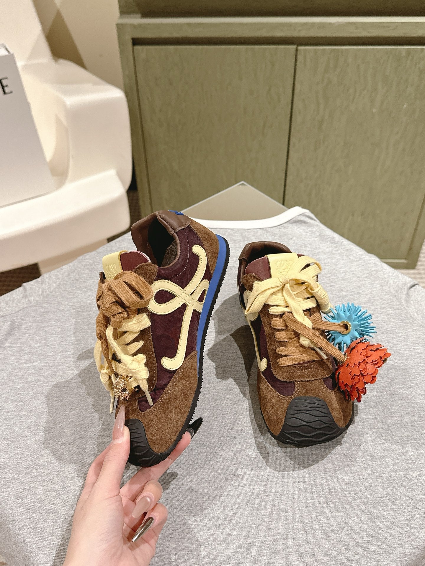 Loewe 2025 Ballet Runner 2.0 Sneaker Brown Suede Nylon Leather 556042