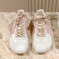 Loewe 2025 Paula's Ibiza Flow Runner Sneaker Ivory Pink Suede Leather 556047