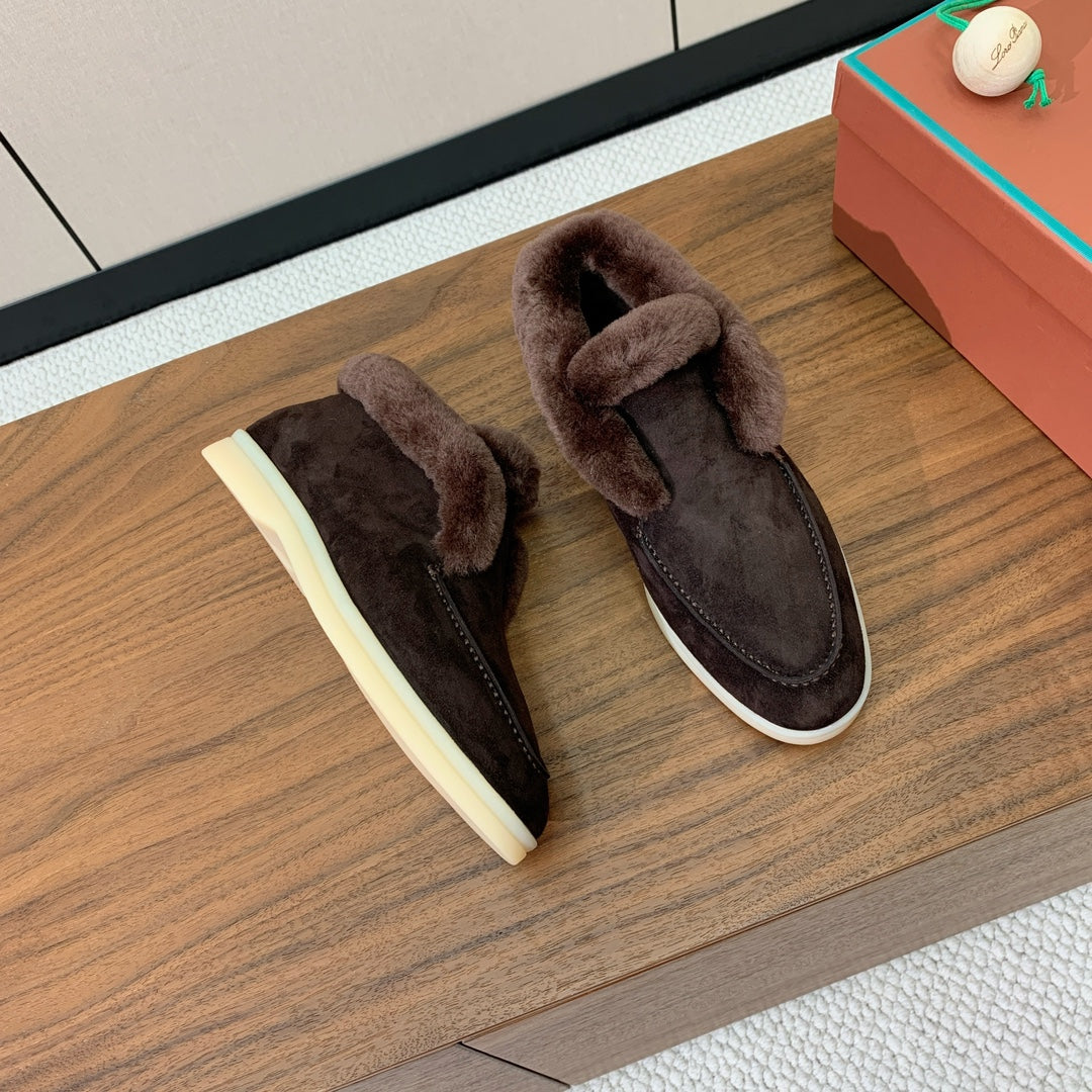 LP Open Walk Ankle Boot Dark Brown Fur Suede 550899