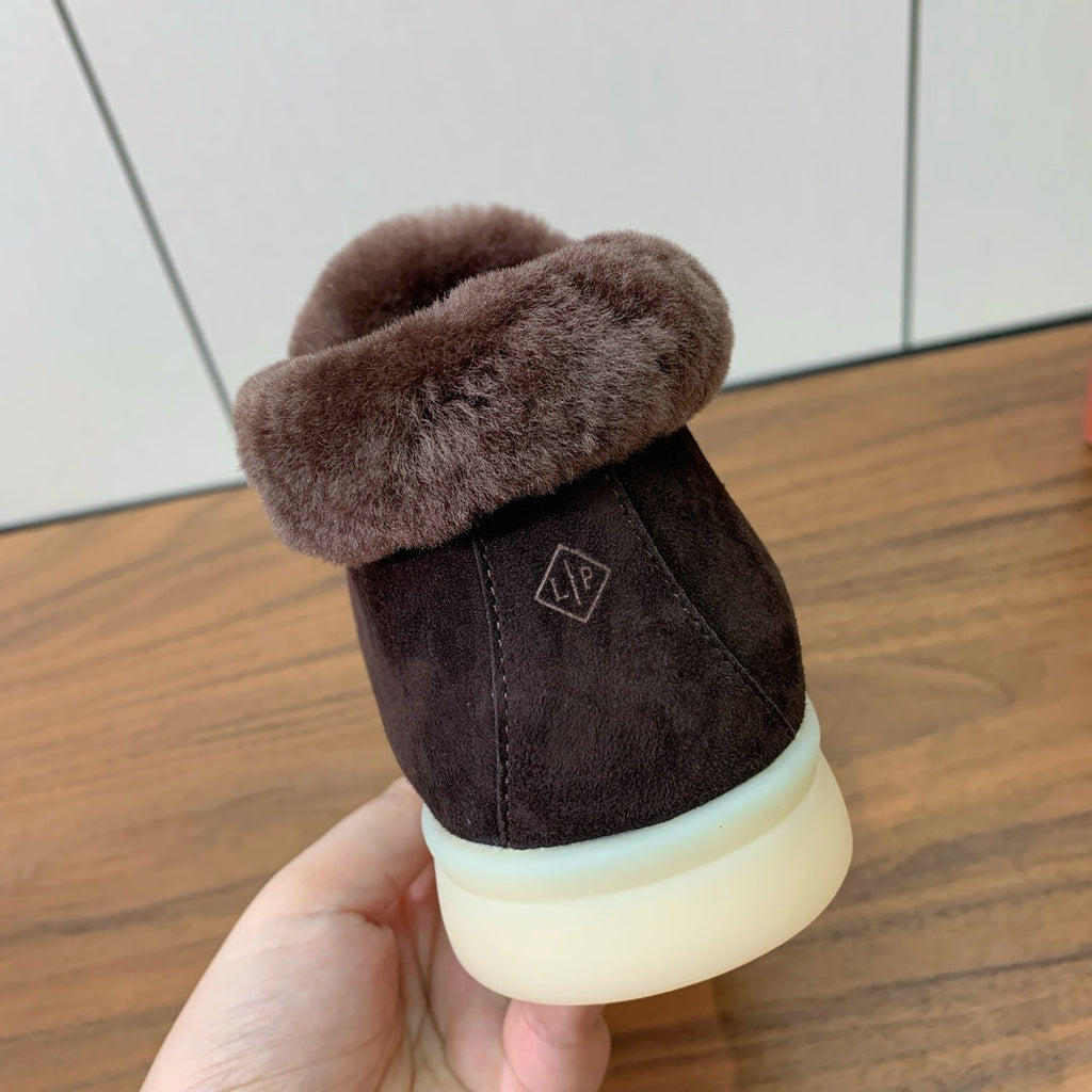 LP Open Walk Ankle Boot Dark Brown Fur Suede 550899