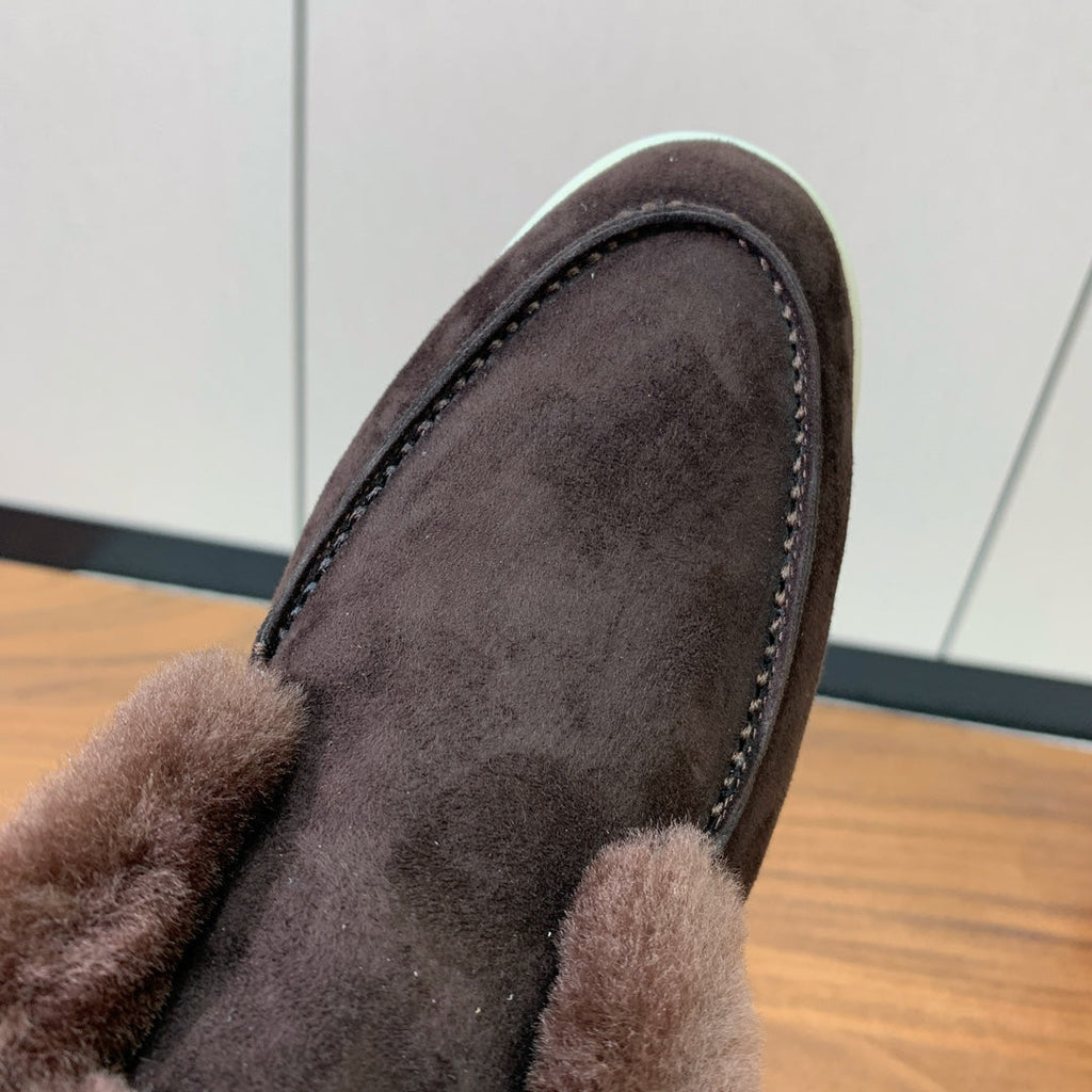 LP Open Walk Ankle Boot Dark Brown Fur Suede 550899