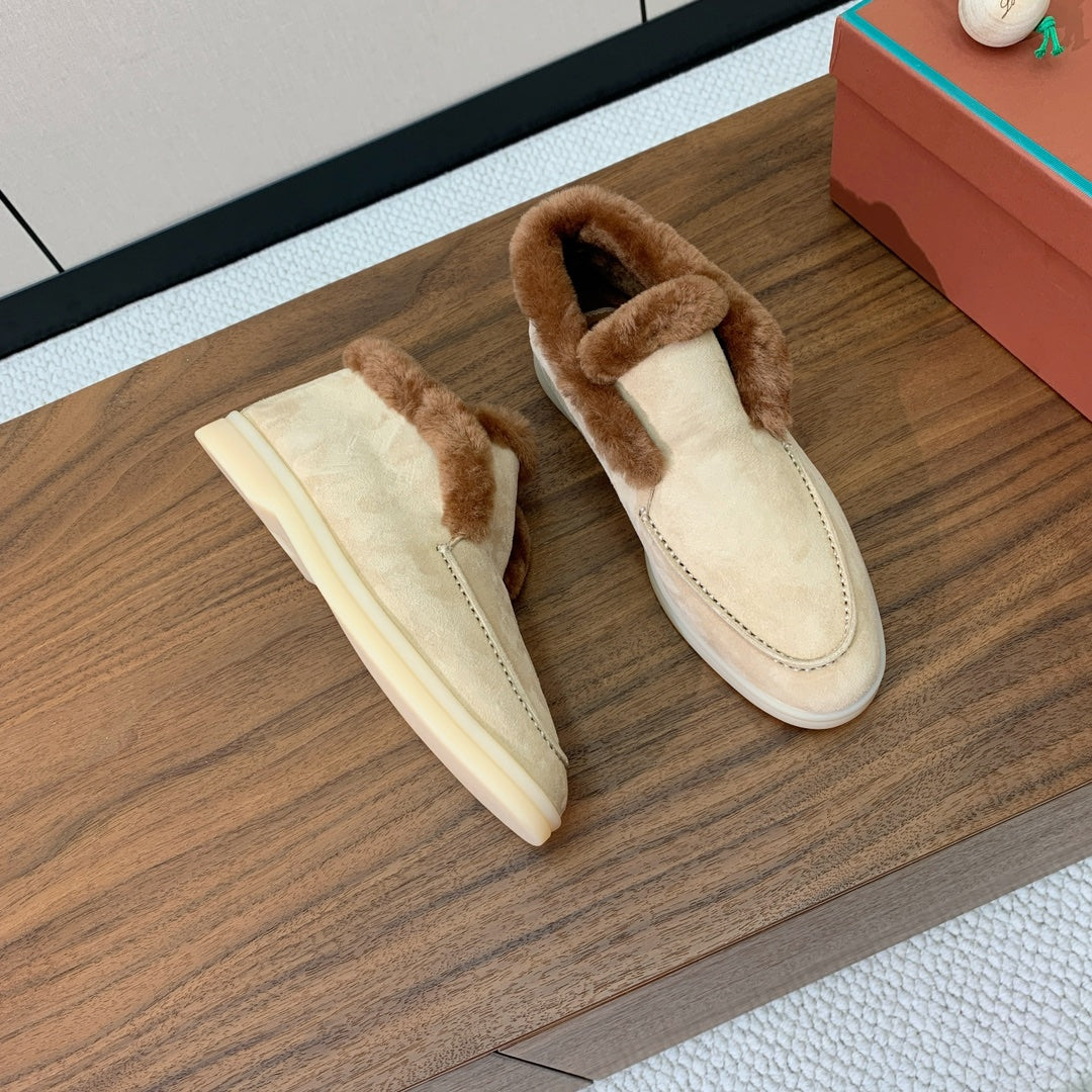 LP Open Walk Ankle Boot Light Lemon Brown Fur Suede 550900