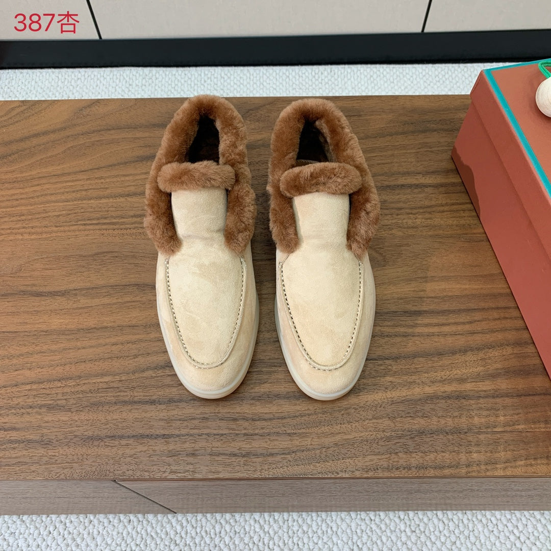 LP Open Walk Ankle Boot Light Lemon Brown Fur Suede 550900