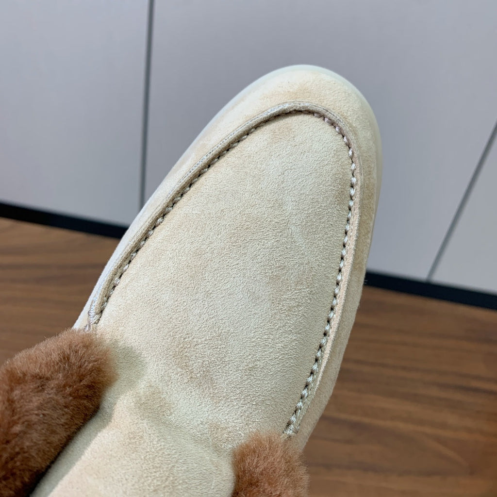 LP Open Walk Ankle Boot Light Lemon Brown Fur Suede 550900