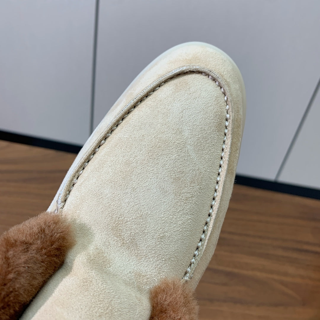 LP Open Walk Ankle Boot Light Lemon Brown Fur Suede 550900