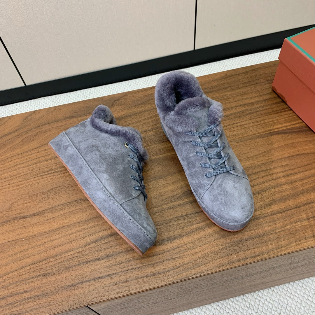 LP Winter Nuages Ankle Boot Slate Blue Fur Suede 550806