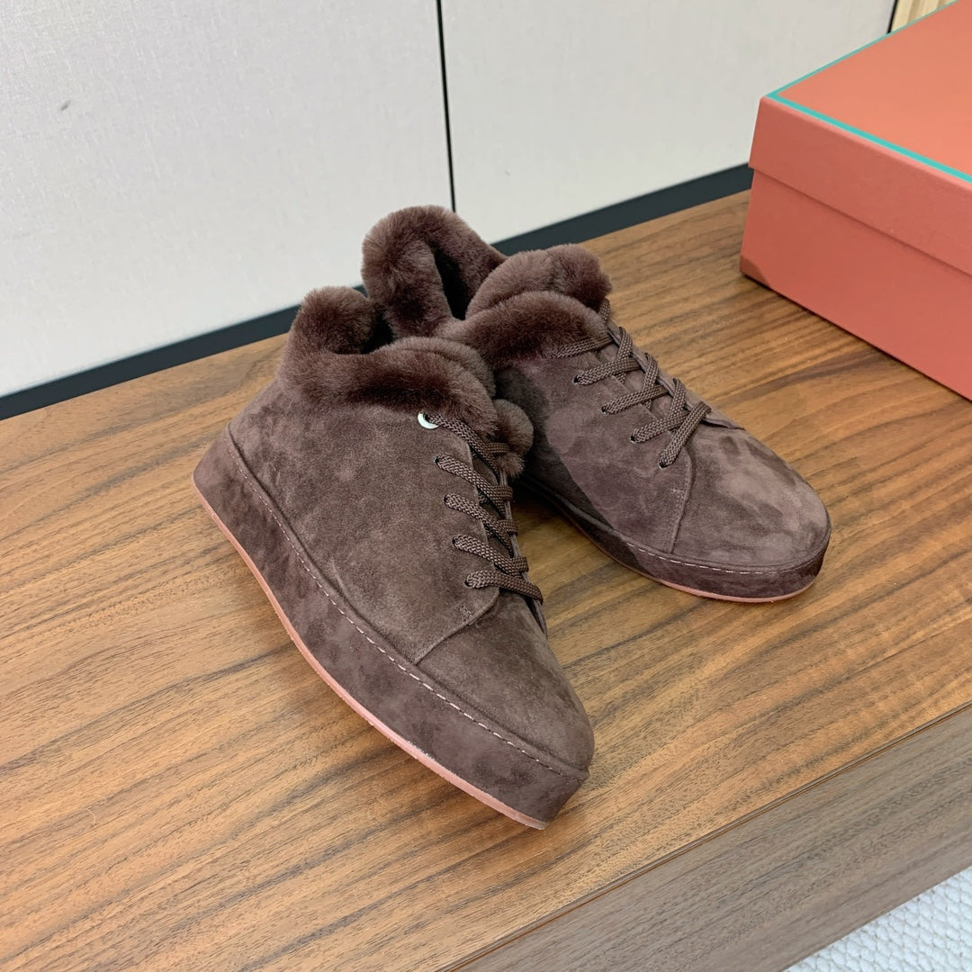 LP Winter Nuages Ankle Boot Dark Brown Fur Suede 550807