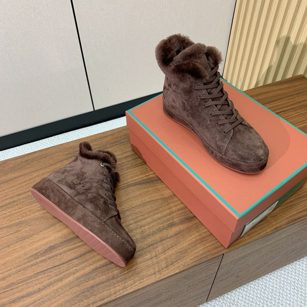 LP Winter Nuages Ankle Boot Dark Brown Fur Suede 550807