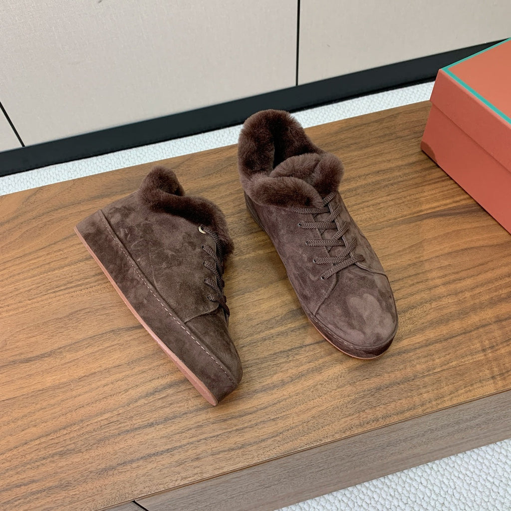 LP Winter Nuages Ankle Boot Dark Brown Fur Suede 550807