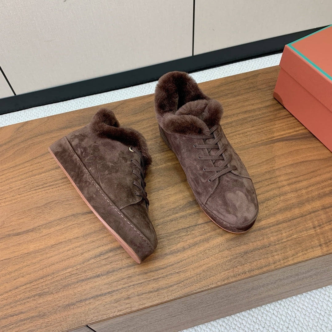 LP Winter Nuages Ankle Boot Dark Brown Fur Suede 550807