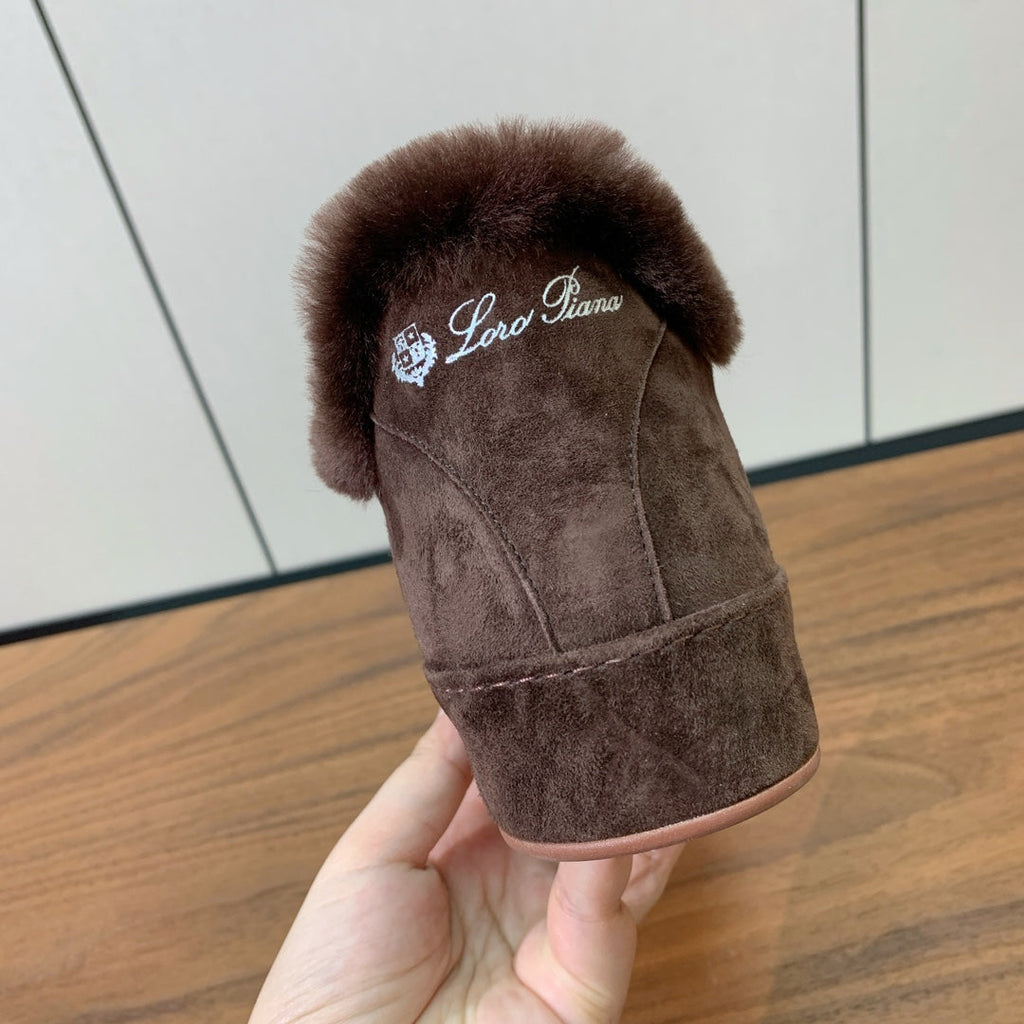 LP Winter Nuages Ankle Boot Dark Brown Fur Suede 550807