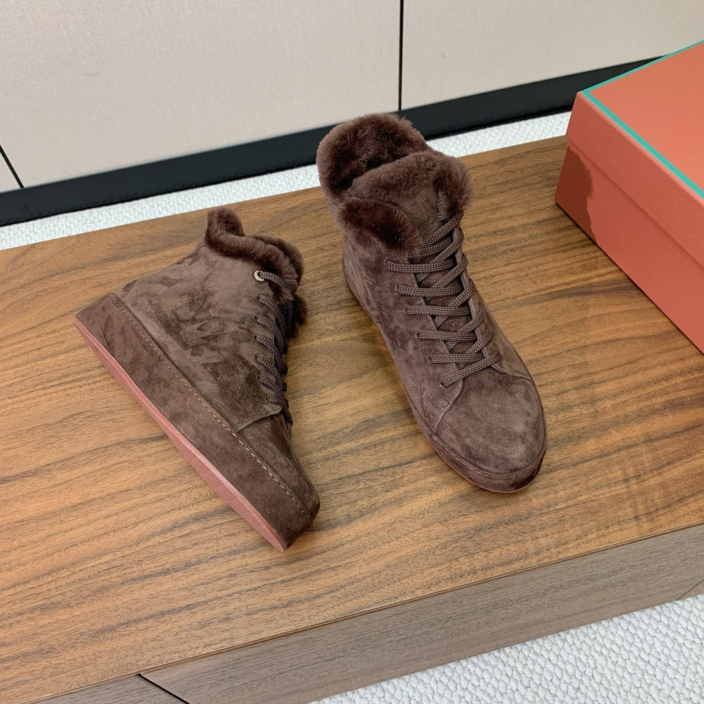 LP Winter Nuages Ankle Boot Dark Brown Fur Suede 550807