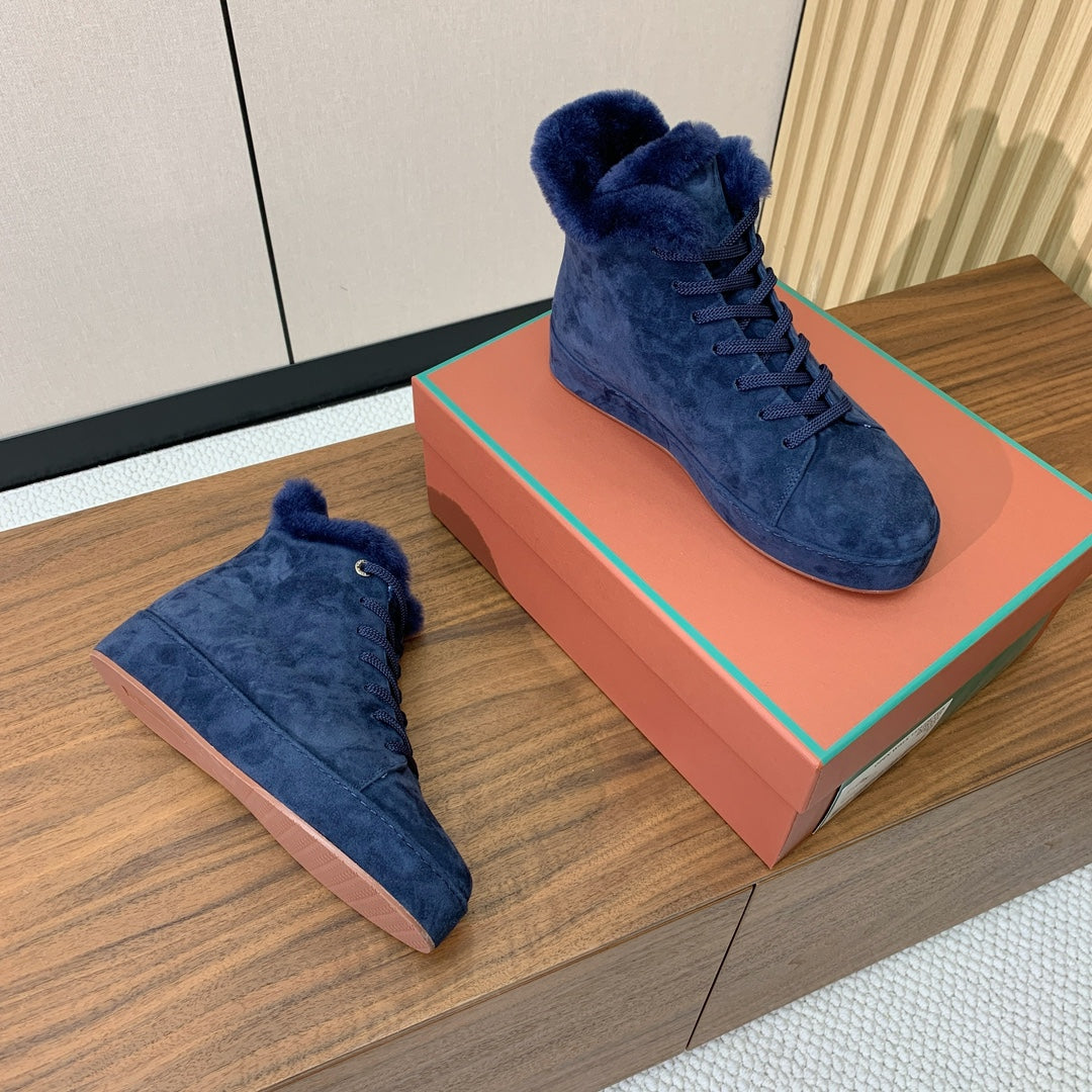 LP Winter Nuages Ankle Boot Blue Fur Suede 550808