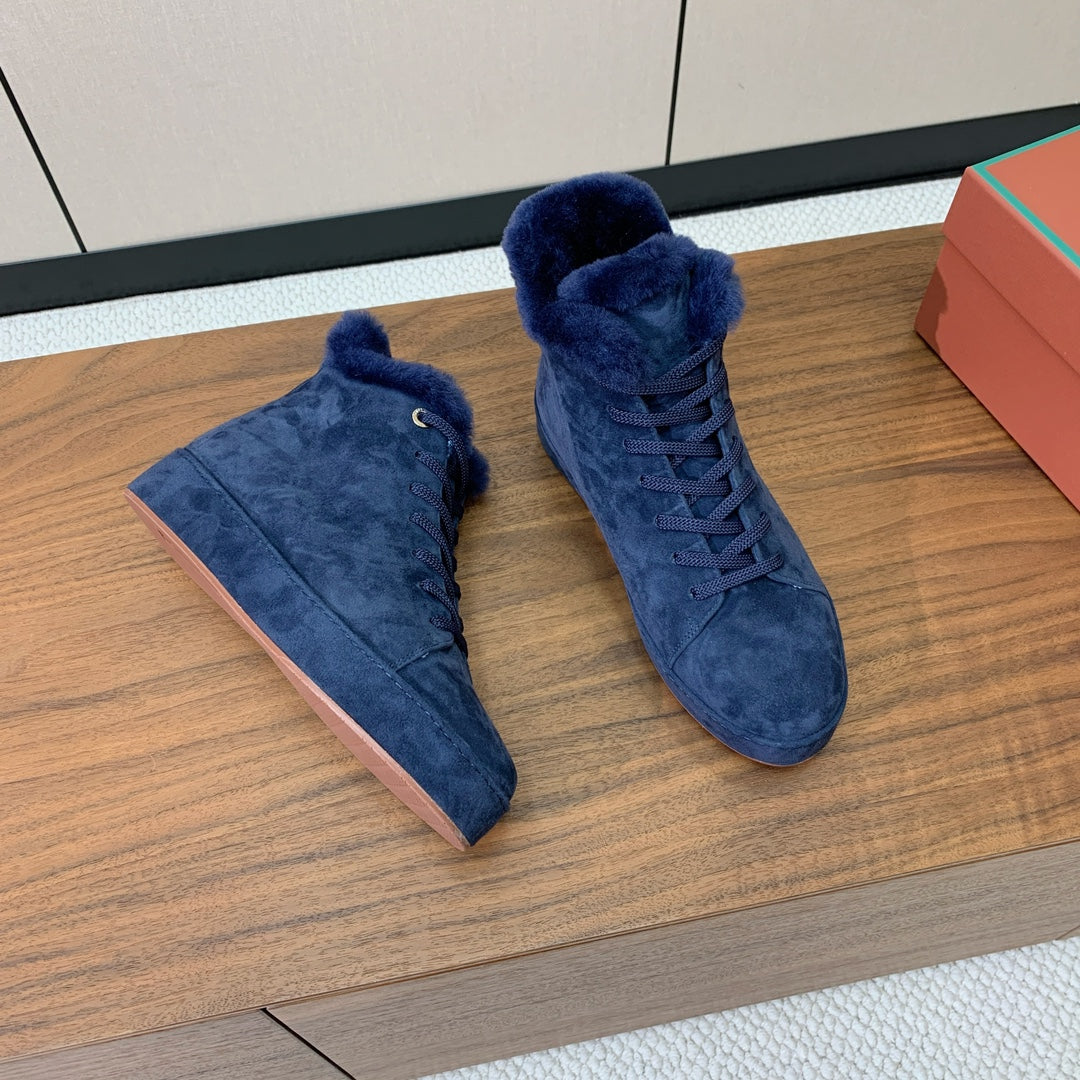 LP Winter Nuages Ankle Boot Blue Fur Suede 550808