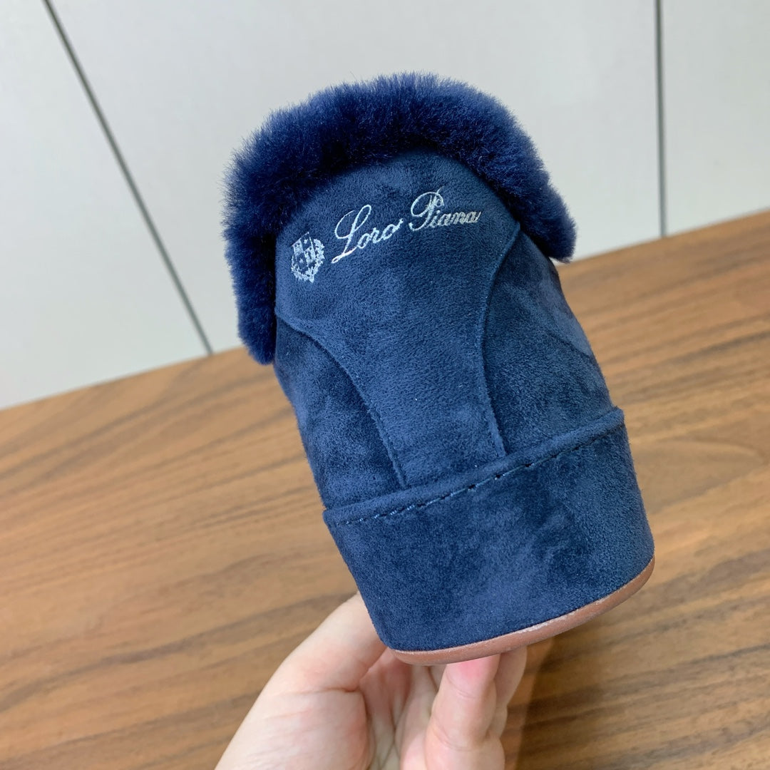 LP Winter Nuages Ankle Boot Blue Fur Suede 550808