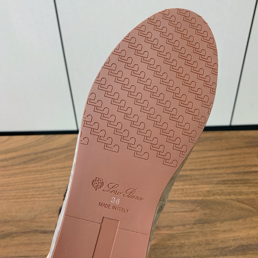 LP Winter Nuages Ankle Boot Pale Khaki Fur Suede 550809