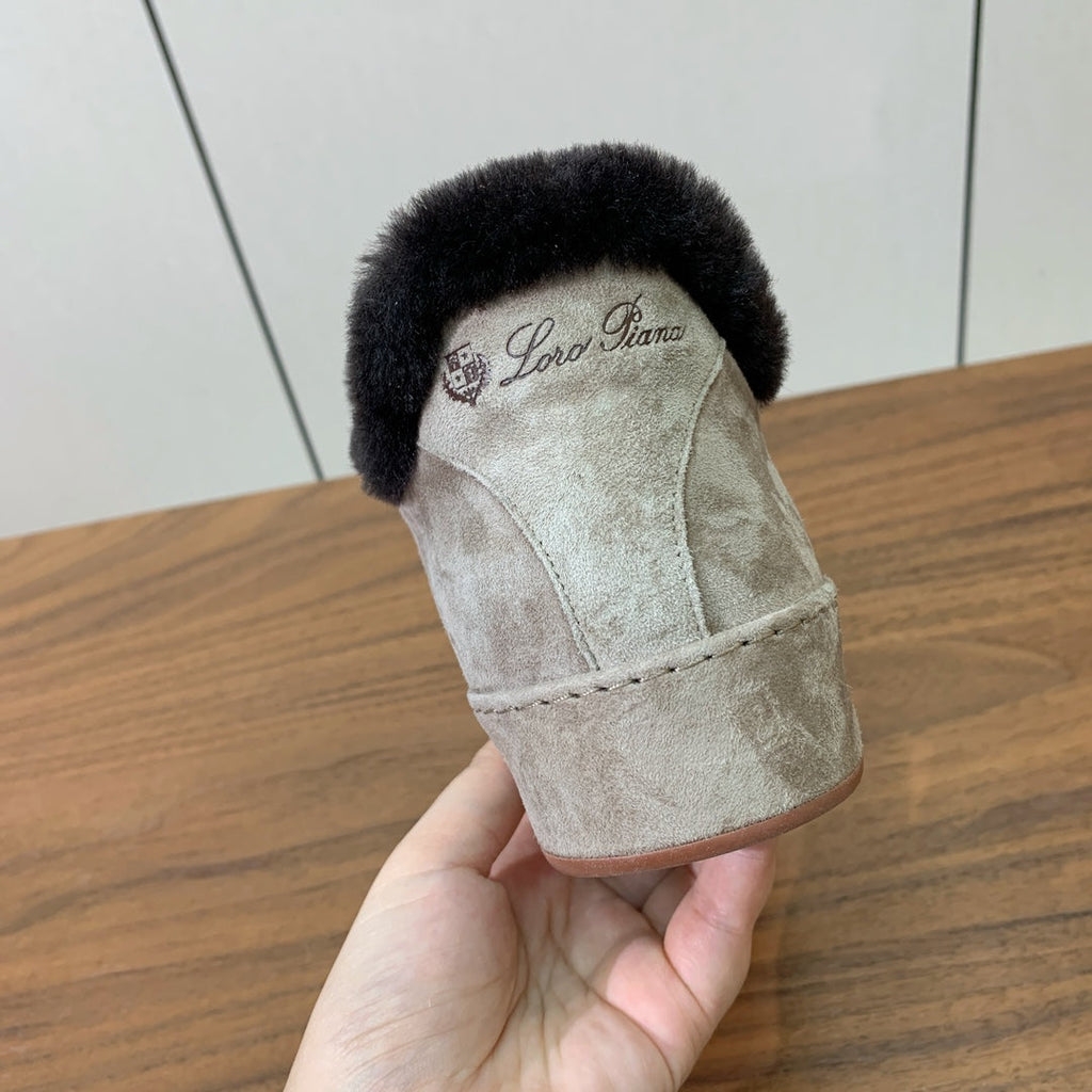 LP Winter Nuages Ankle Boot Pale Khaki Fur Suede 550809