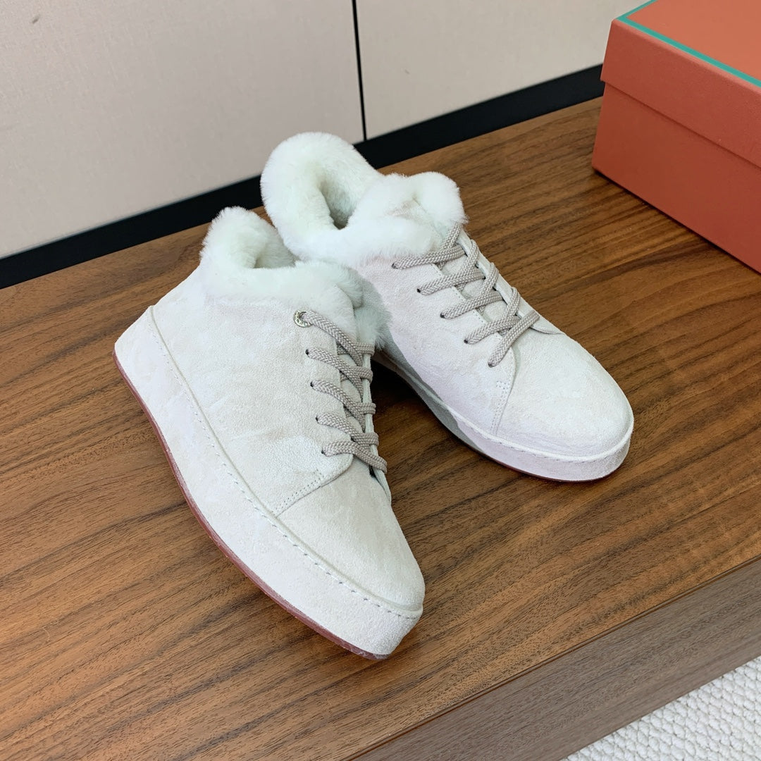 LP Winter Nuages Ankle Boot Pale Gray Fur Suede 550810