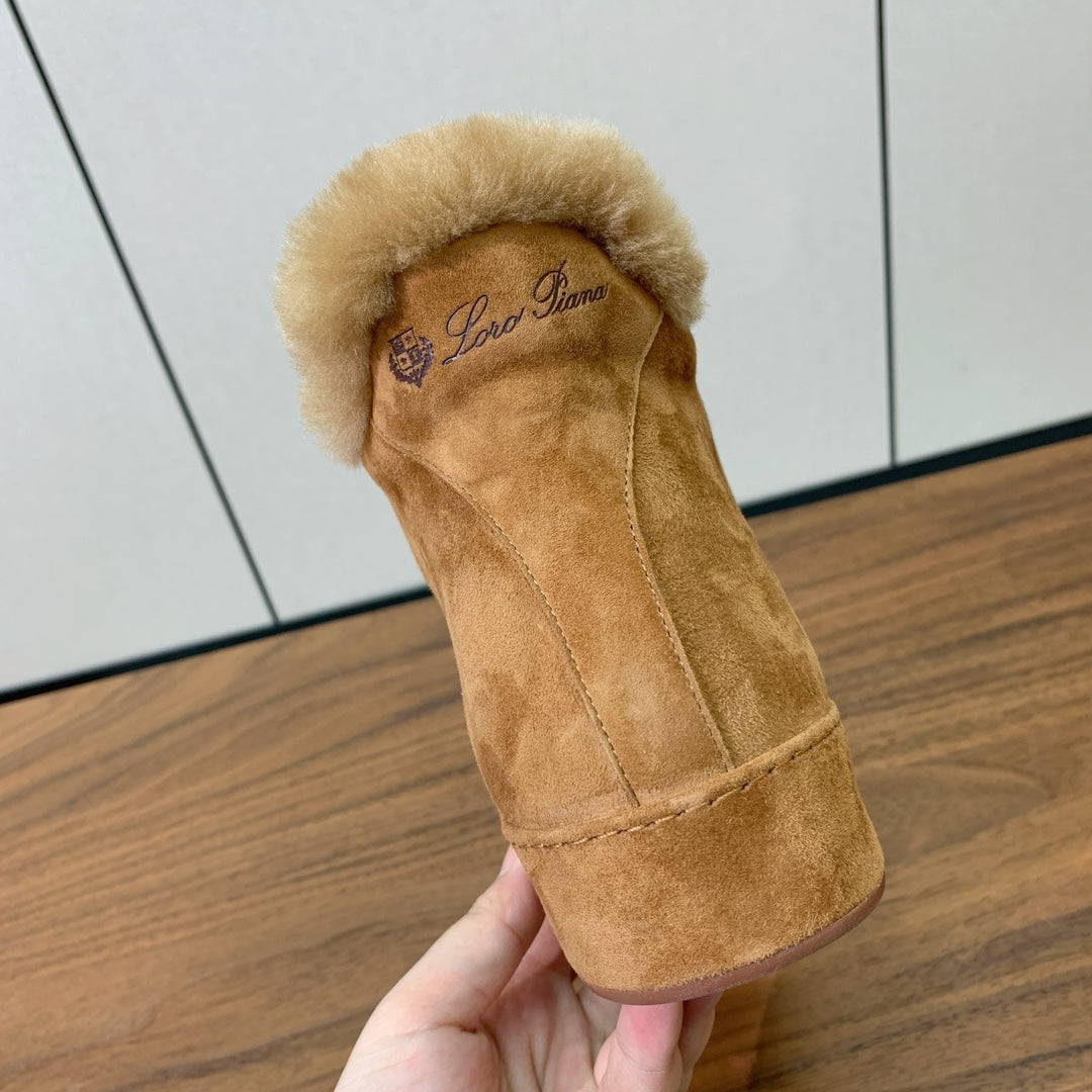 LP Winter Nuages Ankle Boot Camel Fur Suede 550811