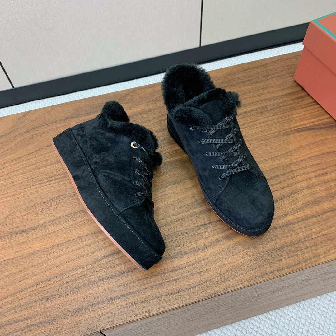 LP Winter Nuages Ankle Boot Dark Navy Blue Fur Suede 550812