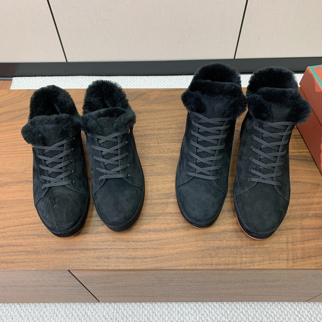 LP Winter Nuages Ankle Boot Dark Navy Blue Fur Suede 550812