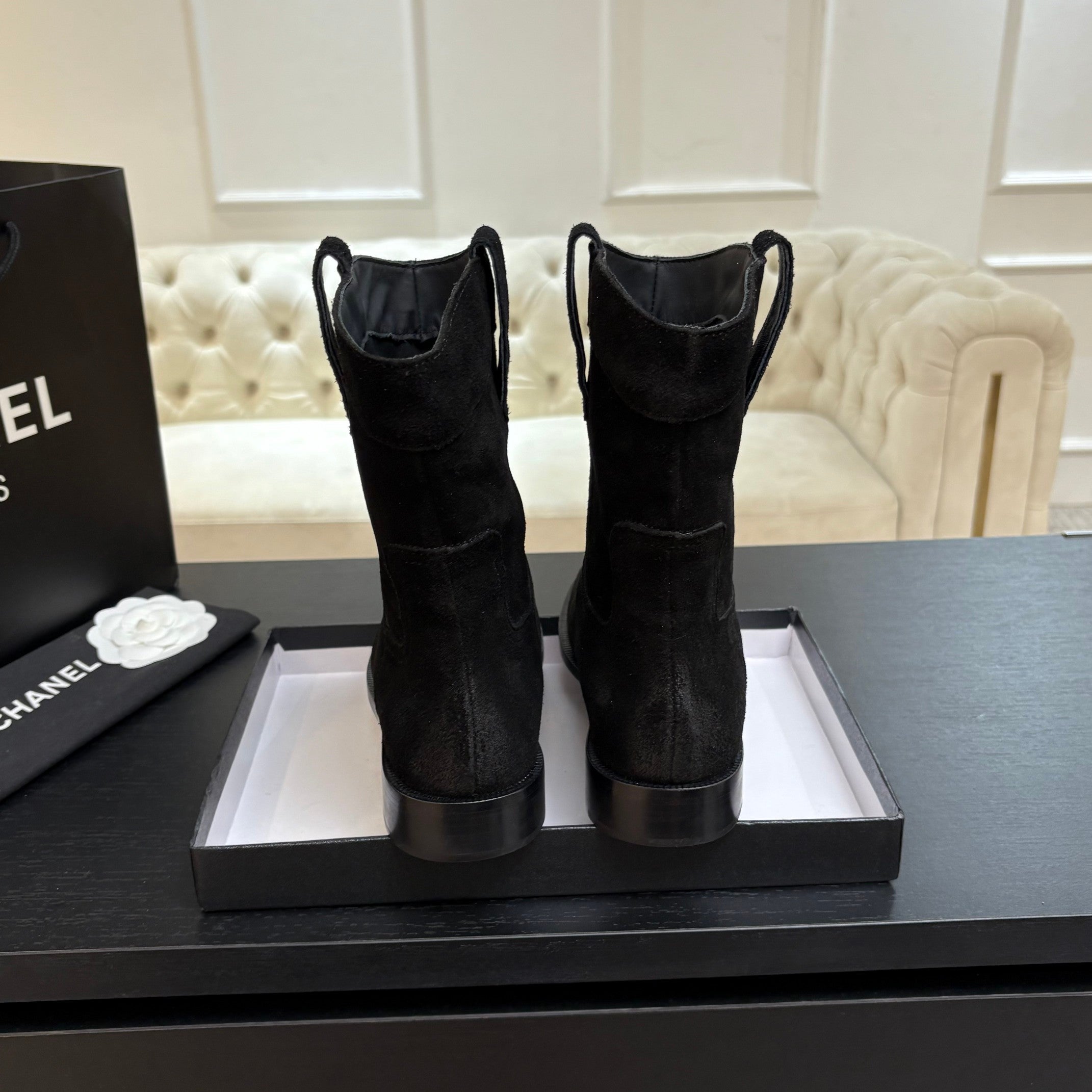 CC 2025 Short Boot Black Suede 550660