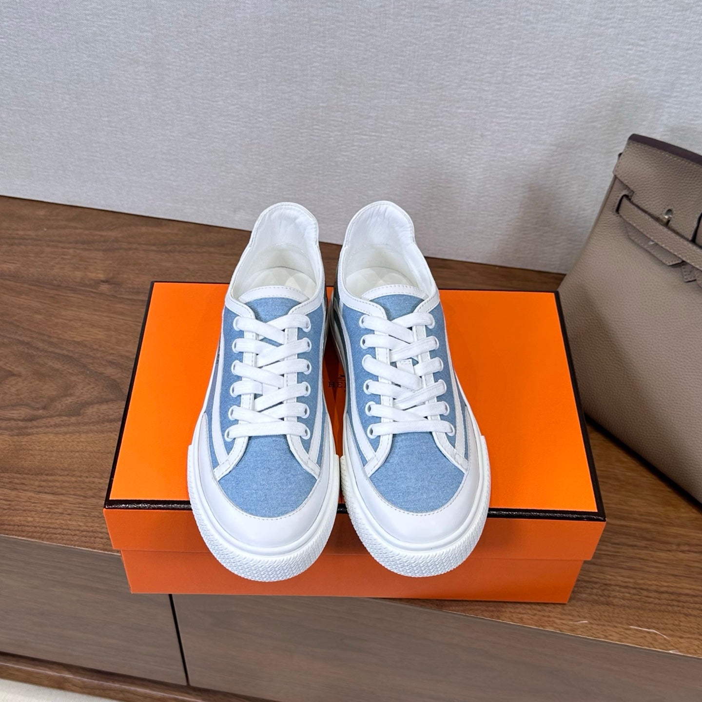 HM Get Sneaker Sky Blue White Suede Cowhide 543790