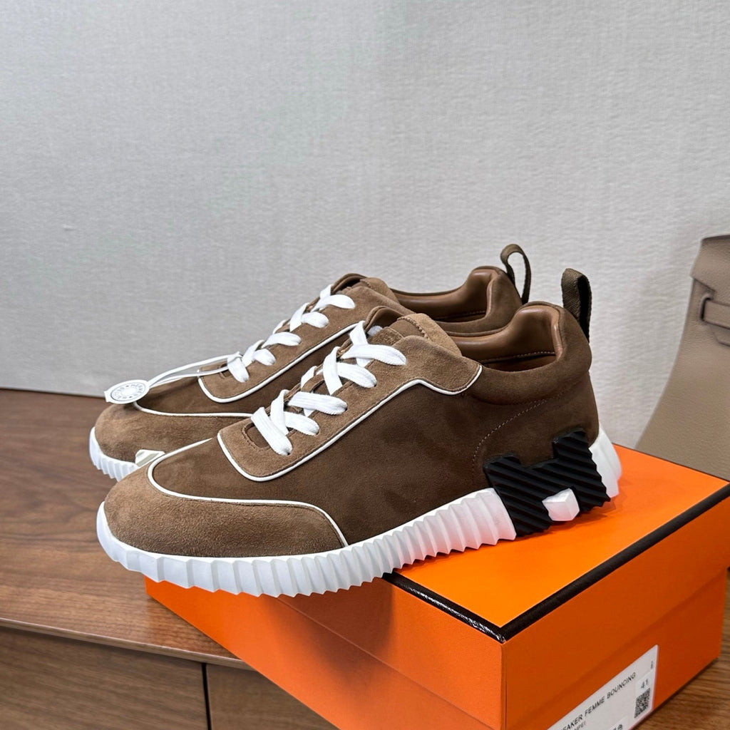 HM 26S Bouncing Sneaker In Brown mix White Suede 543812