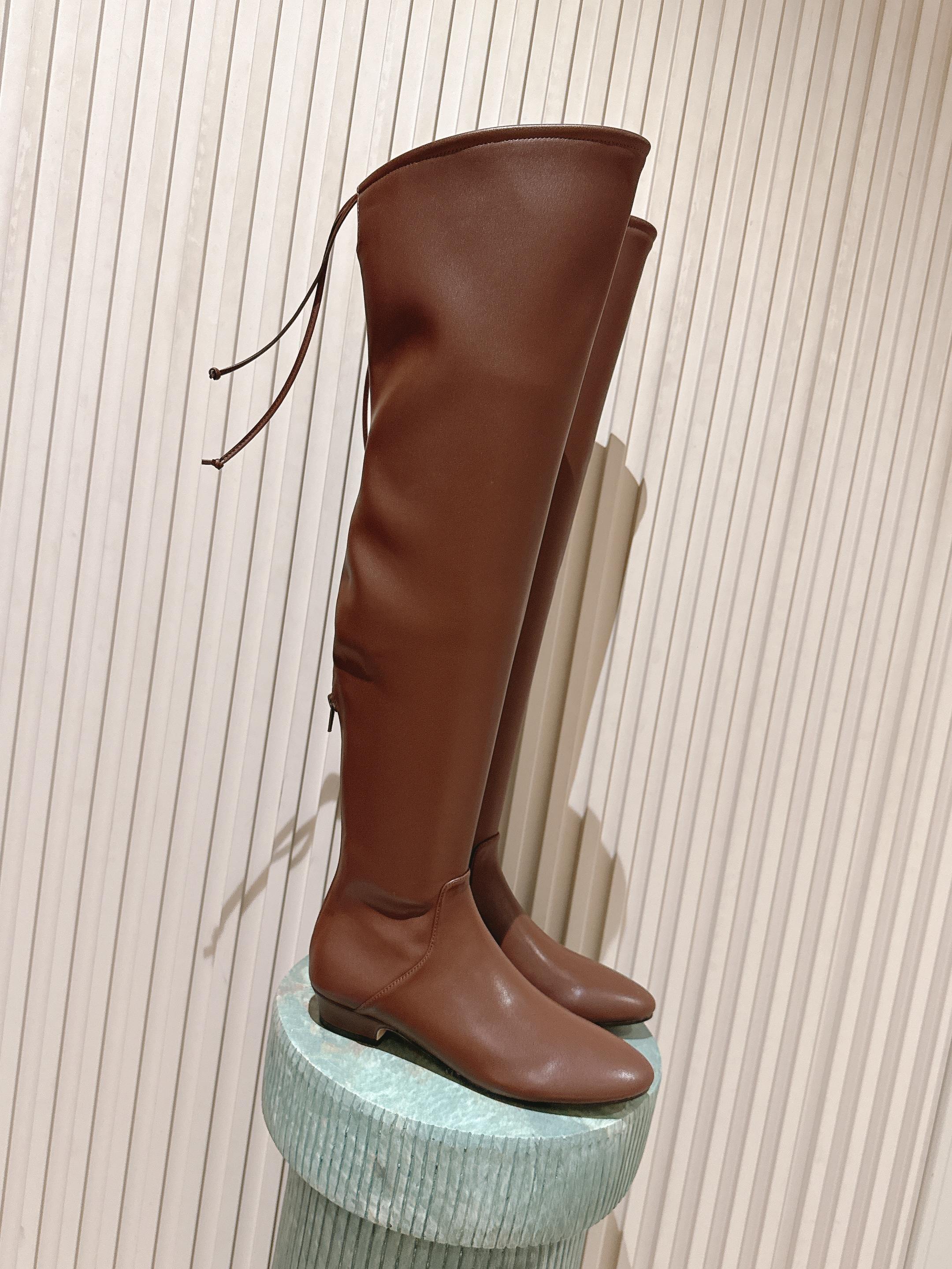 The Row 2025 Over-the-knee Boot Brown Elastic PU Sheepskin 556128