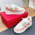 VT 2025 Garavani Sneakers Light Pink Suede Wool Leather 546983