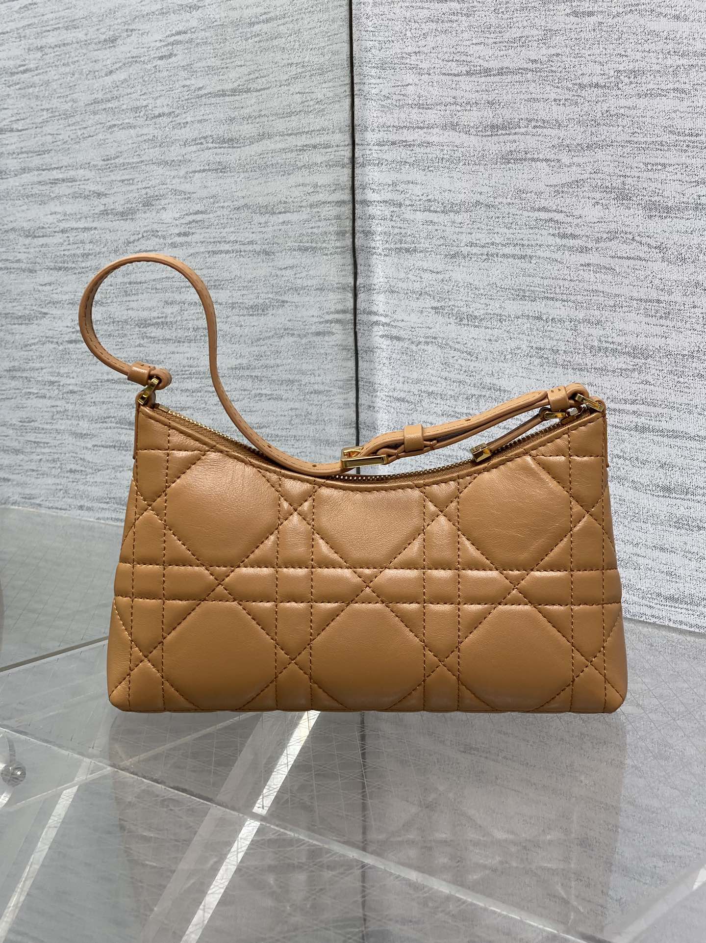 Dior 2025 Miss Caro Bag 18cm Tan Macrocannage Lambskin 272804
