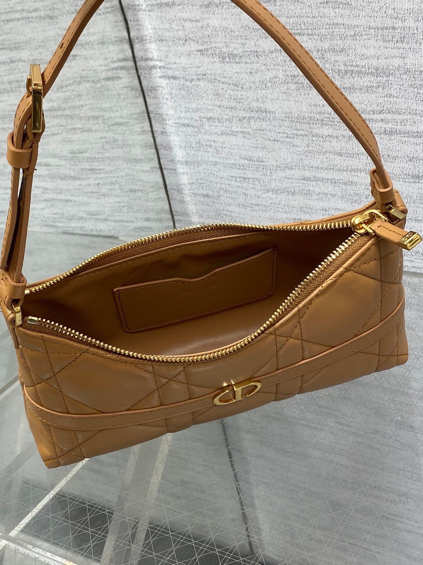Dior 2025 Miss Caro Bag 18cm Tan Macrocannage Lambskin 272804