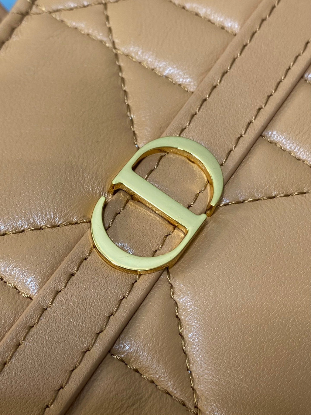 Dior 2025 Miss Caro Bag 18cm Tan Macrocannage Lambskin 272804