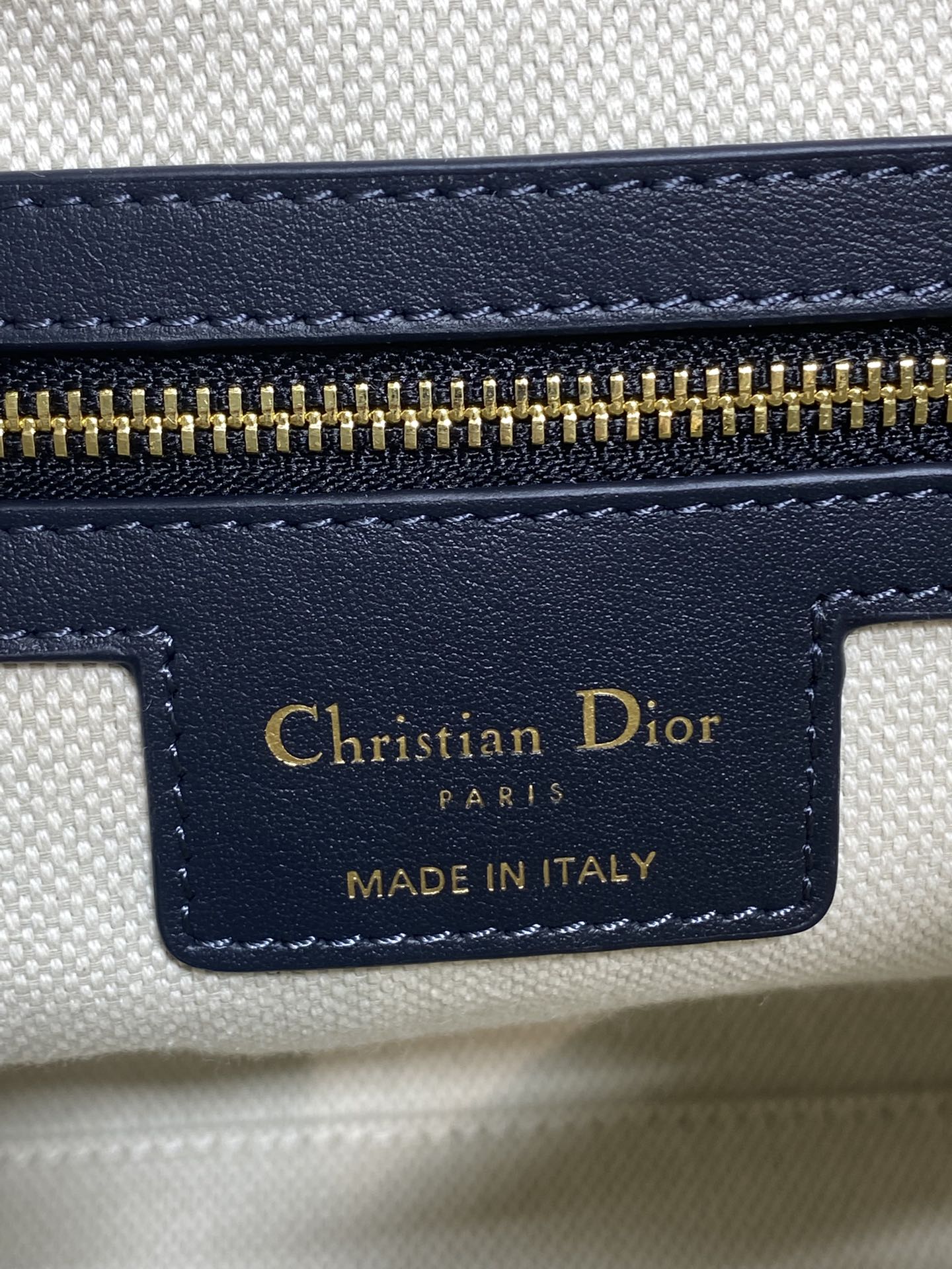 Dior 2025 Voyage Bag 34cm Navy Blue mix Beige Canvas Leather 270576