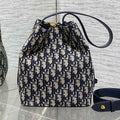 Dior 2025 Star Bucket Bag Navy Blue mix Beige Canvas Leather 270450