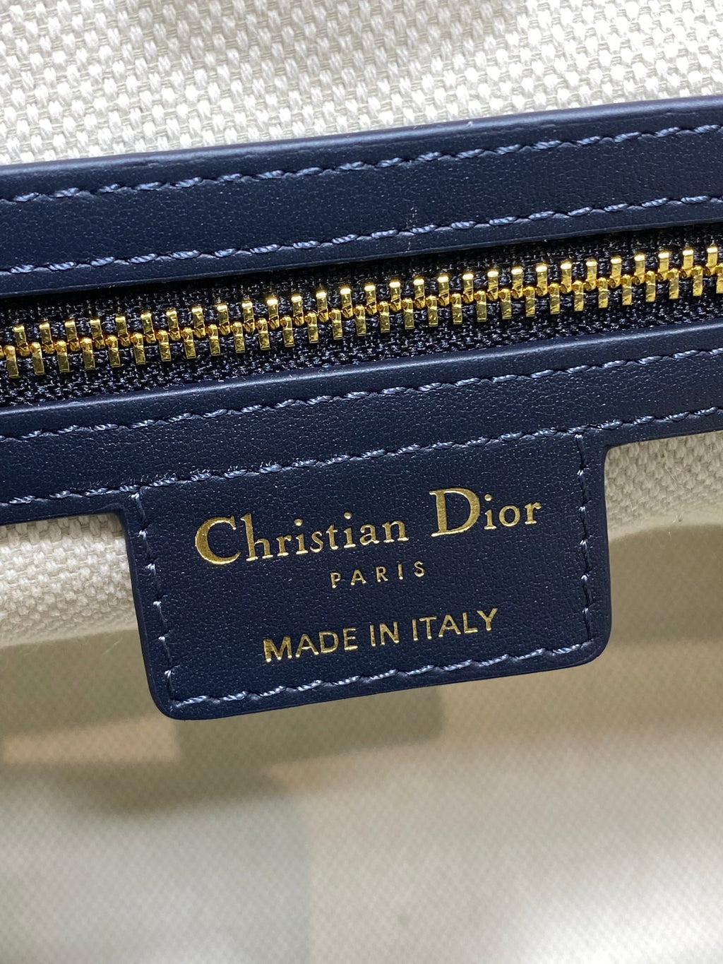 Dior 2025 Star Bucket Bag Navy Blue mix Beige Canvas Leather 270450