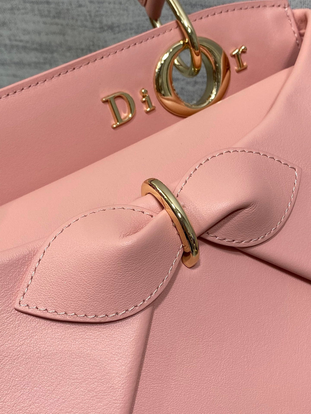 Dior 2025 Bow Bag 28cm Pink Leather 272507