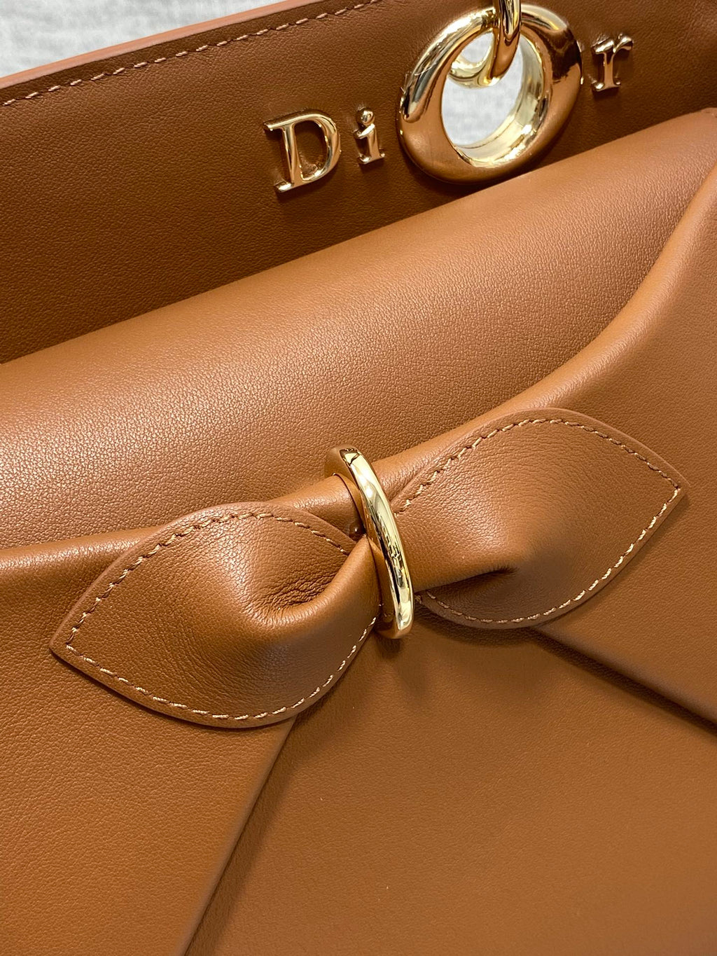 Dior 2025 Bow Bag 28cm Brown Leather 272511