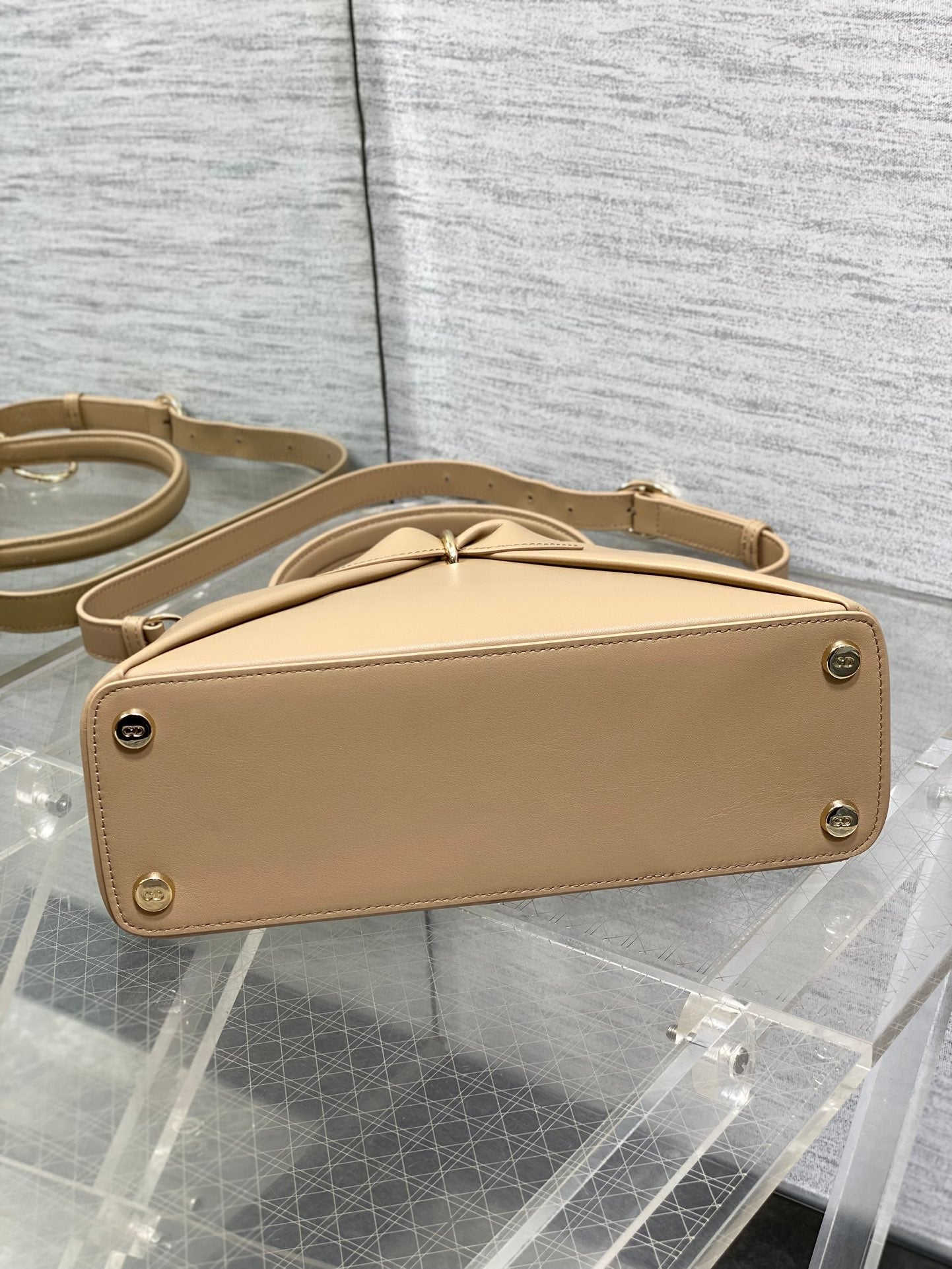 Dior 2025 Bow Bag 28cm Beige Leather 272513