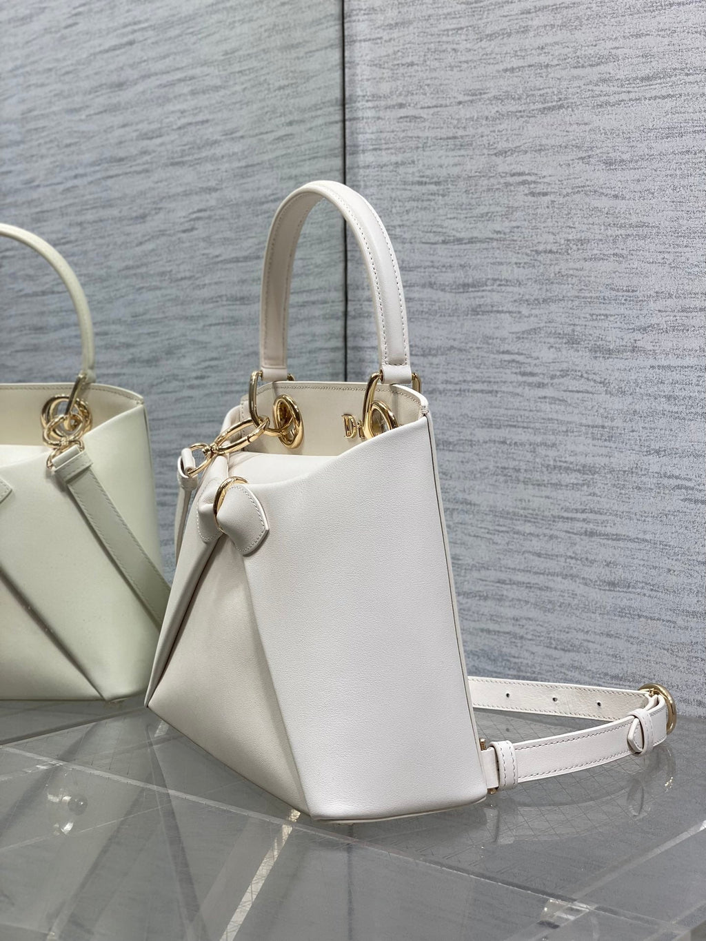 Dior 2025 Bow Bag 28cm White Leather 272515