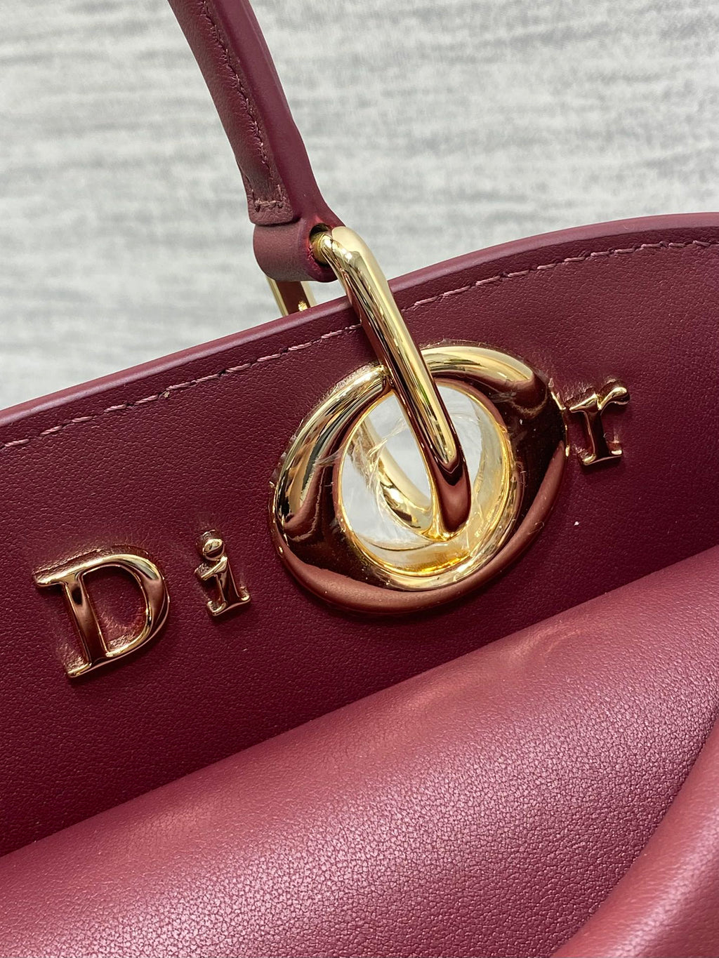 Dior 2025 Bow Bag 28cm Burgundy Leather 272517