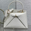 Dior 2025 Crocodile Pattern Bag 28cm White Leather 272525