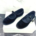 Celine 25 Eve Triomphe Ballet Flat Blue Velvet 547726
