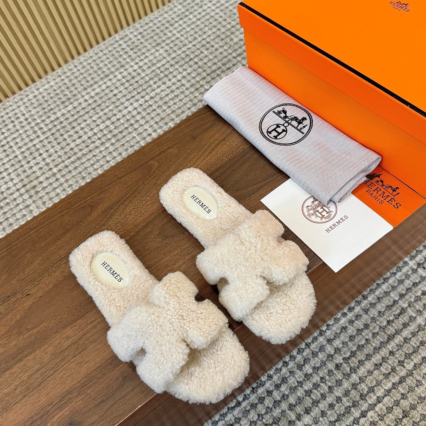 HM Oran Sandal Cream Wool 543688