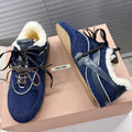 Miumiu 25 Sneaker Blue Suede Wool 553221