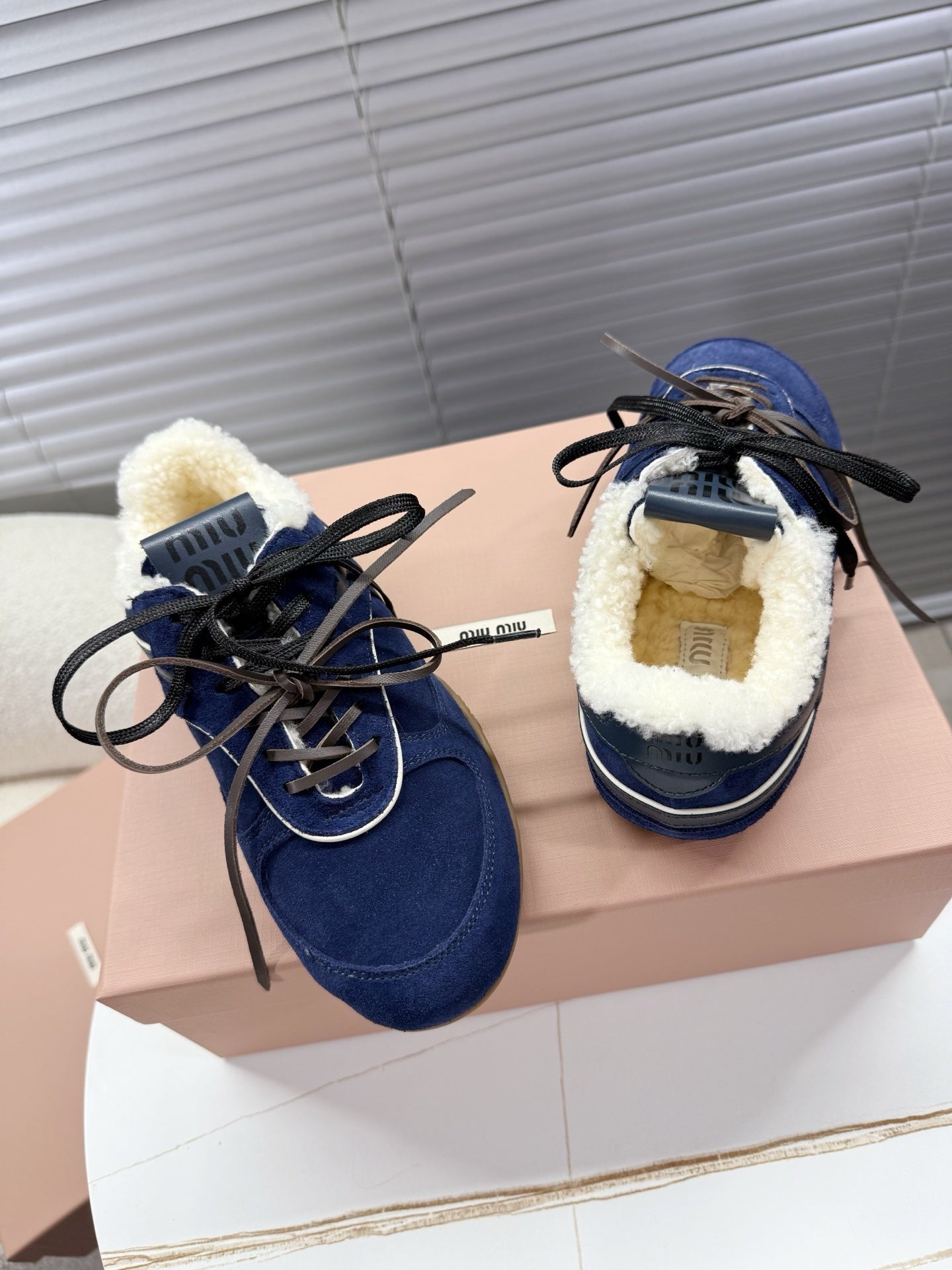 Miumiu 25 Sneaker Blue Suede Wool 553221