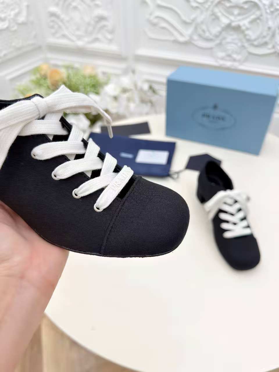 Prada 25 Mary Jane Shoes 55mm Black Fabric 564188