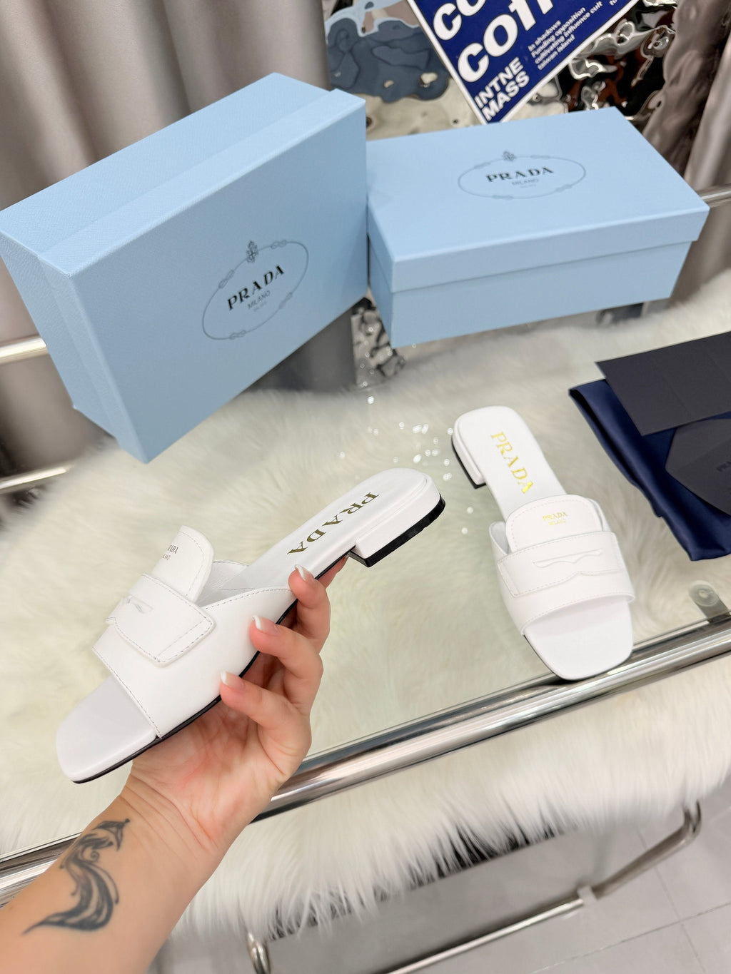 Prada 26SS Sandals 10mm White Leather 564169