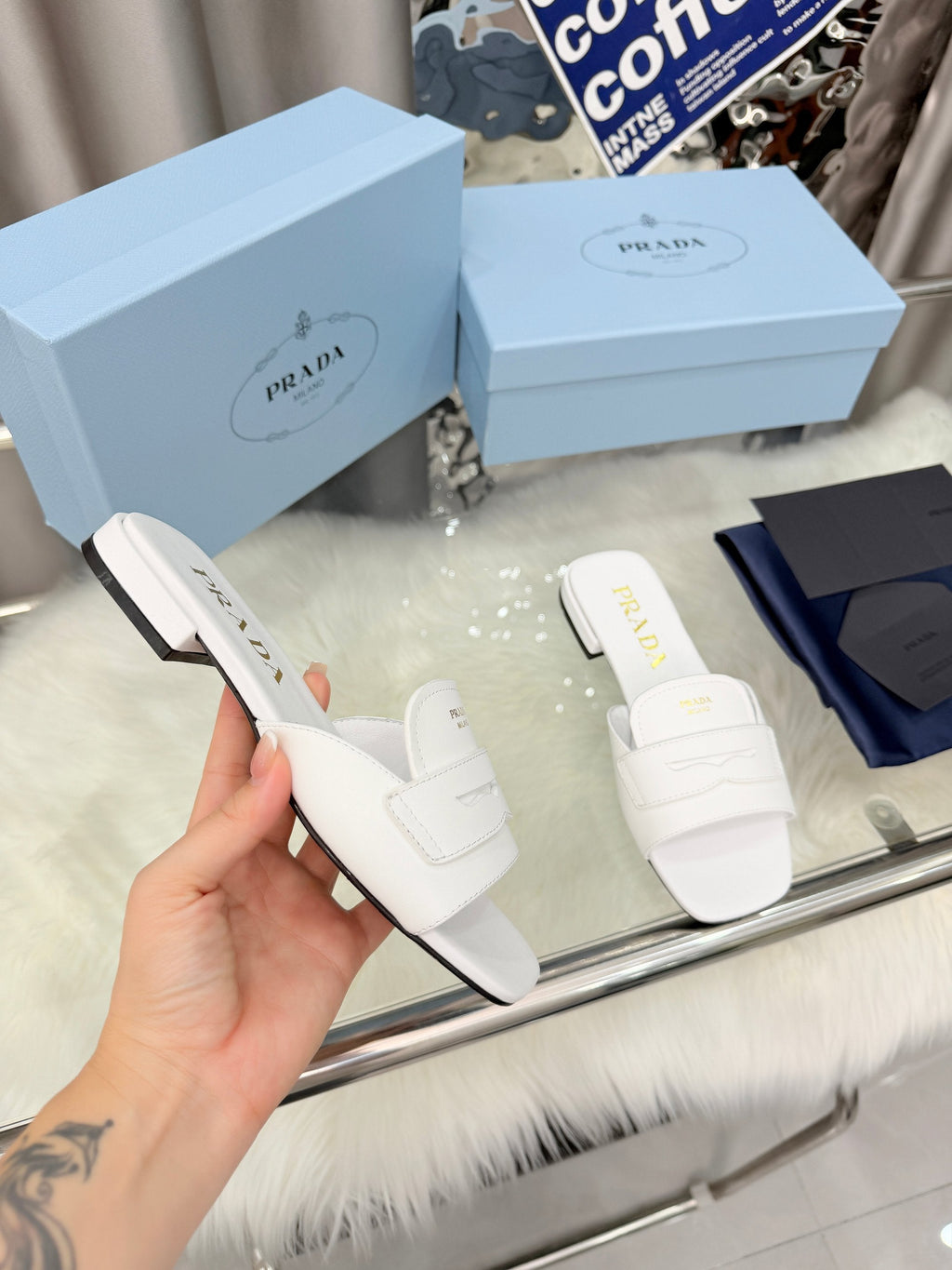 Prada 26SS Sandals 10mm White Leather 564169